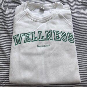 NWT Sporty Rich Wellness Ivy Flocked Short Sleeve Crewneck Sweatshirt Medium